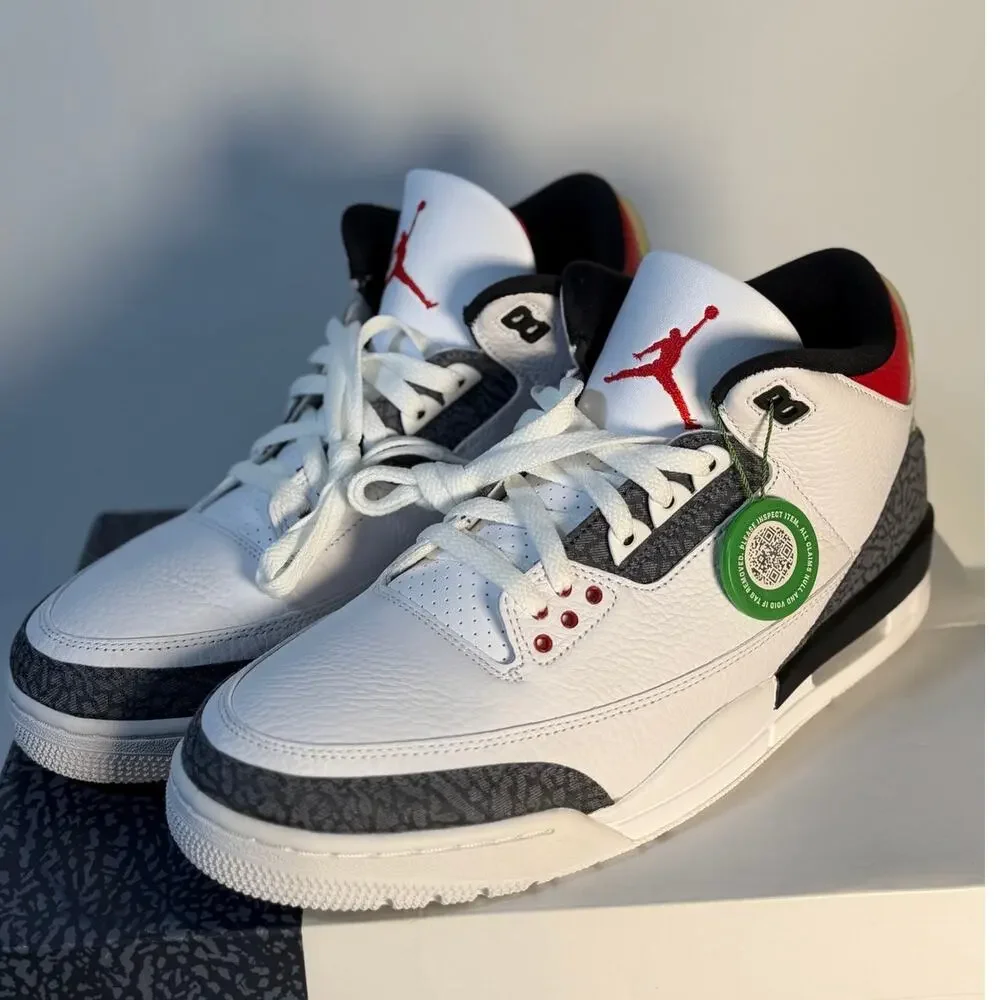 AIR JORDAN 3 RETRO SE JP JAPAN WHITE FIRE RED BLACK DENIM 2020 Men Size 11